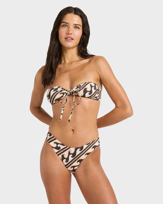 Image of a model wearing Tops. Productname: billabong Womens Dark Wave Halter Bandeau Bikini Top Multi - in Multi colour by brand - Billabong