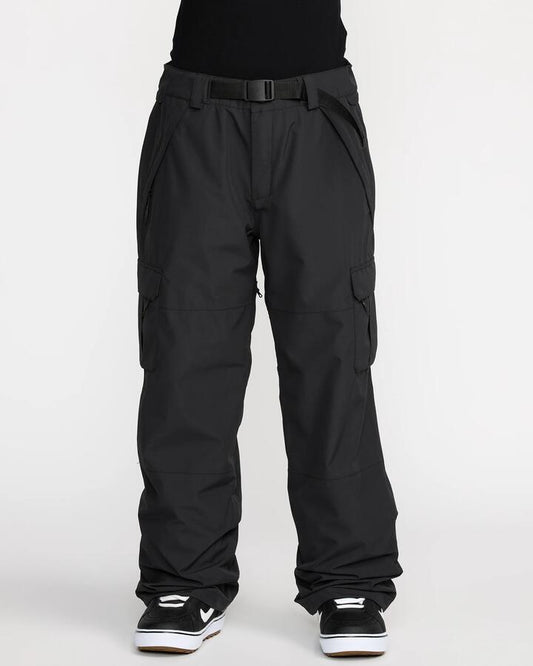 Image of a model wearing Pants. Productname: Volcom Womens Dlm Pant Black - in Black colour by brand - Volcom