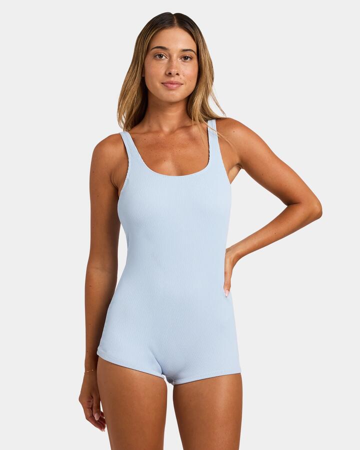 Image of Swimwear. Productname: roxy - Womens Rib Roxy Love One Piece Swimsuit - Skyway - in Skyway colour by brand - roxy