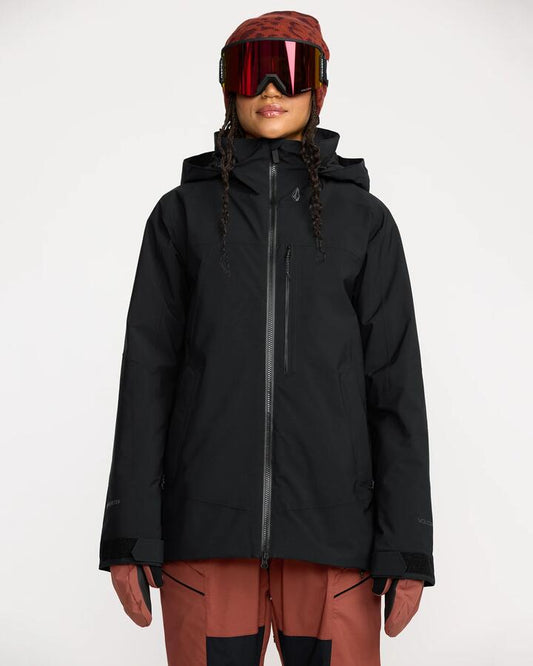 Image of a model wearing Outerwear. Productname: Volcom - Womens 3D Stretch Gore Jacket - Black - in Black colour by brand - Volcom
