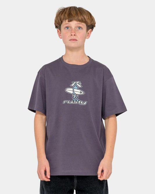 Image of T-Shirts. Productname: rusty Boys 8-16 Dr. Dot T-Shirt Coal - in Coal colour by brand - Rusty