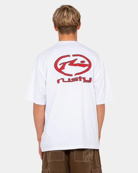 Image of T-Shirts. Productname: rusty Mens Turbo T-Shirt White - in White colour by brand - Rusty