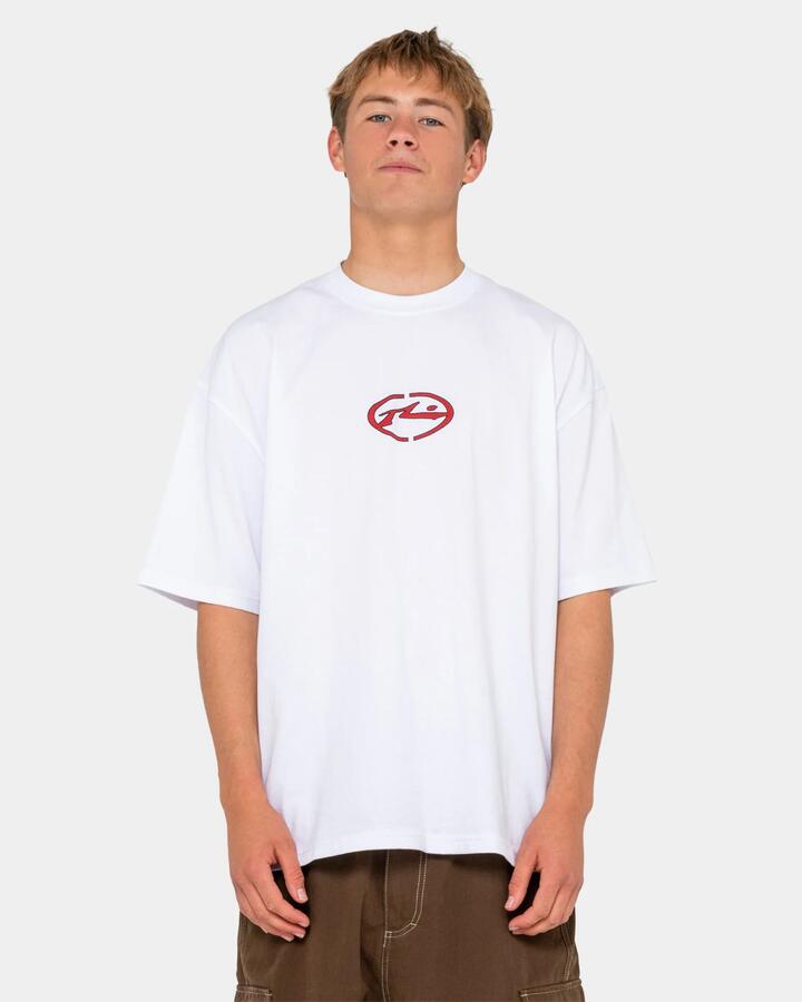 Image of T-Shirts. Product name - Rusty Mens Turbo T-Shirt White in White colour by brand - Rusty
