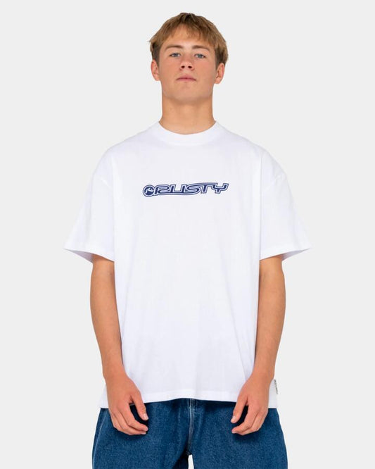 Image of T-Shirts. Productname: rusty Mens Flip Daddy 2.0 T-Shirt White - in White colour by brand - Rusty