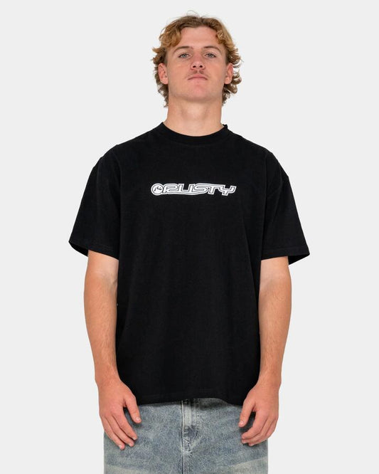 Image of T-Shirts. Productname: rusty Mens Flip Daddy 2.0 T-Shirt Black - in Black colour by brand - Rusty