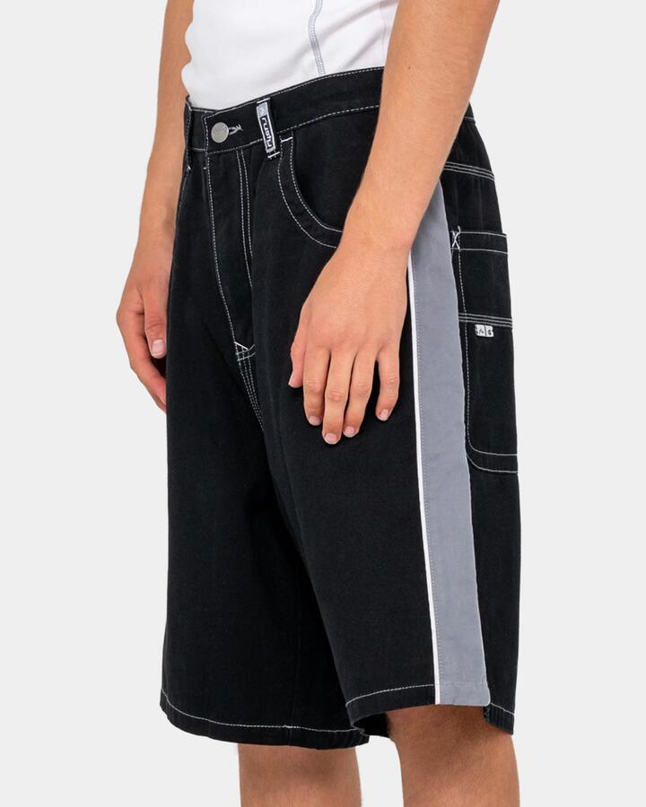 Image of Accessories. Productname: rusty - Mens Flip Daddy Taped Baggy 23" Walkshorts - Black - in Black colour by brand - rusty