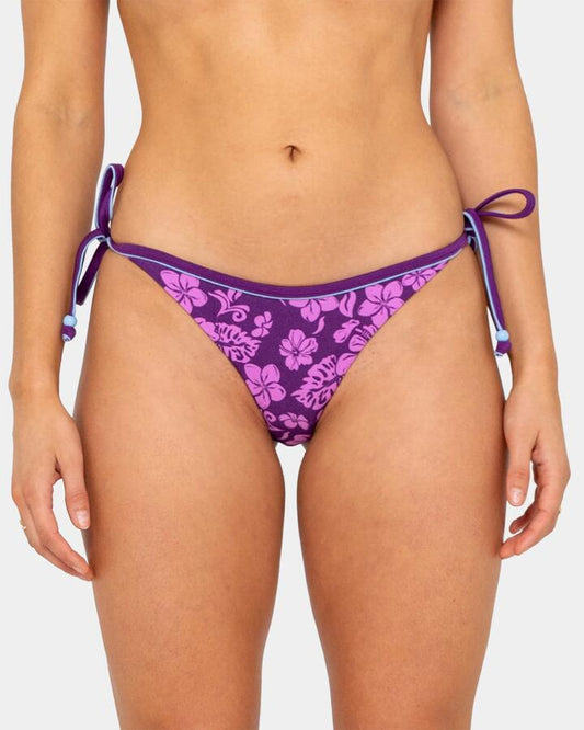 Image of Swimwear. Productname: rusty - Womens Carbina Midi Side Tie Bikini Bottom - Grape - in Grape colour by brand - rusty