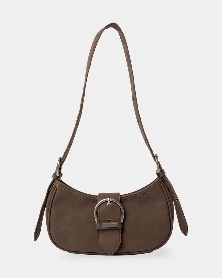 Image of Bags. Productname: rusty - Rodeo Suede Shoulder Bag - Pinecone - in Pinecone colour by brand - rusty