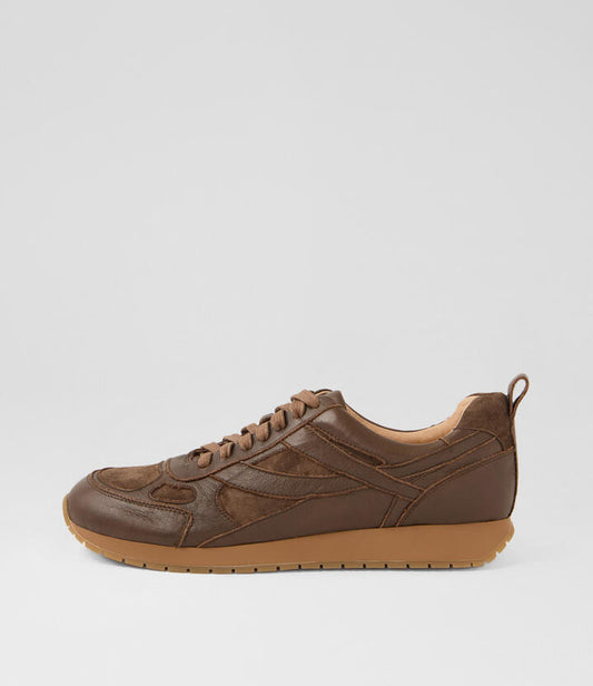 Image of Sneakers. Productname: Palomo Mocca Hot Choc Leather Suede Sneakers in Mocca-Hot Choc colour by brand - MIDAS