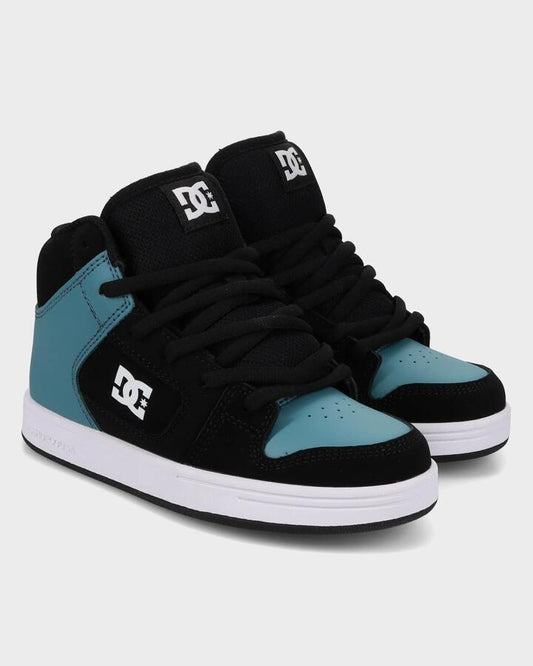 Image of Shoes. Product name - DC Shoes Boys 8-16 Manteca 4 Hi Skate Shoes Black/Blue/White in Black/Blue/White colour by brand - DC Shoes