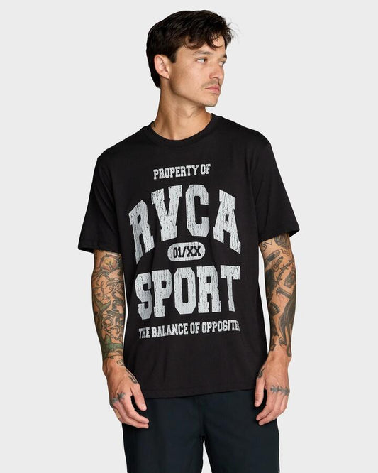 Image of T-Shirts. Product name - RVCA Mens Walkout T-Shirt Black in Black colour by brand - RVCA