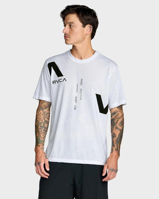 Image of T-Shirts. Product name - RVCA Mens Va Divided T-Shirt White in White colour by brand - RVCA