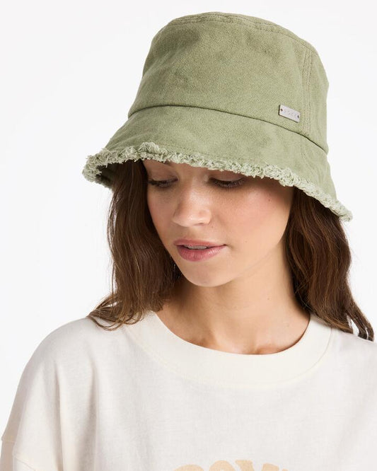 Image of Hats. Productname: roxy - Womens Victim Of Love Bucket Hat - Oil Green - in Oil Green colour by brand - roxy