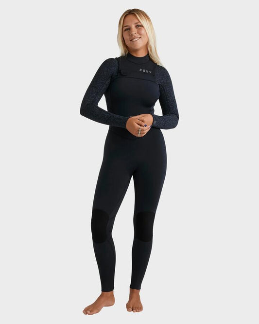 Image of Wetsuits. Product name - Roxy Womens 4/3Mm Swell Natural Chest Zip Wetsuit Animal Print in Animal Print colour by brand - Roxy