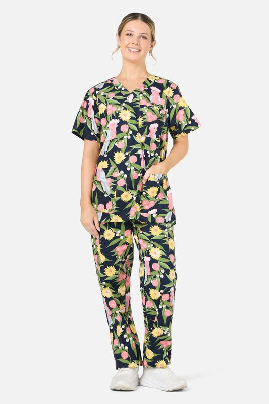 Image of a model wearing Uniforms & Workwear. Productname: Galah Scrub Set in Navy colour by brand - Scrubs With Love