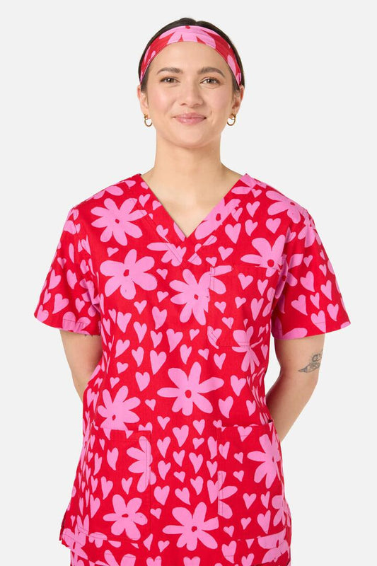 Image of Hair Accessories. Productname: Valentina Scrub Headband in Red colour by brand - Scrubs With Love