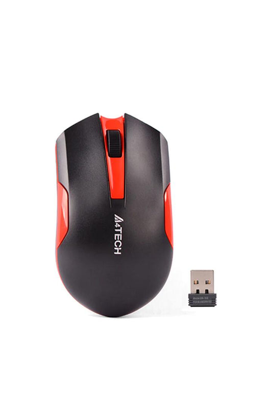 Image of Electronics Accessories. Productname: A4Tech G3-200 Black Red Compact Energy Saving Wireless Mouse in Black Red colour by brand - A4Tech