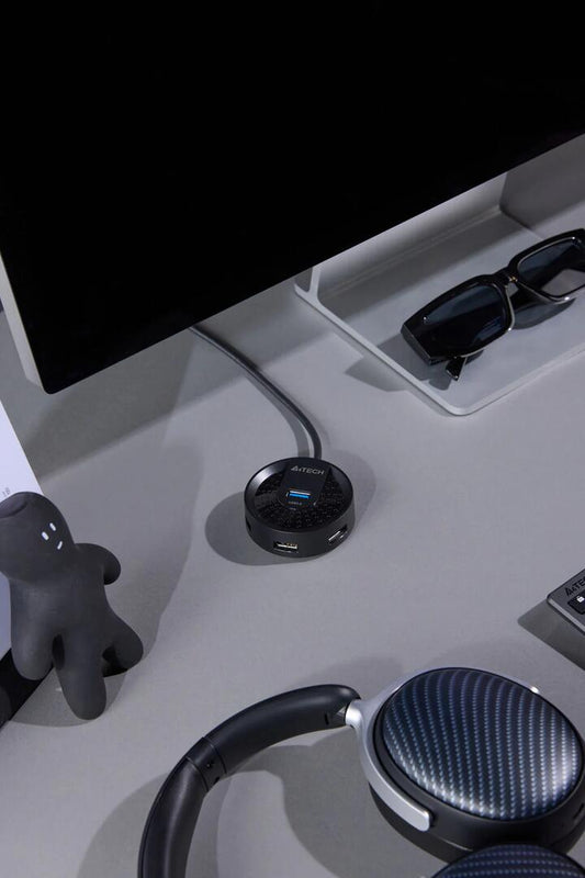 Image of Electronics Accessories. Productname: A4Tech HUB-30 Black 4-Port USB 3.0 High-Speed Charging Hub in Black colour by brand - A4Tech