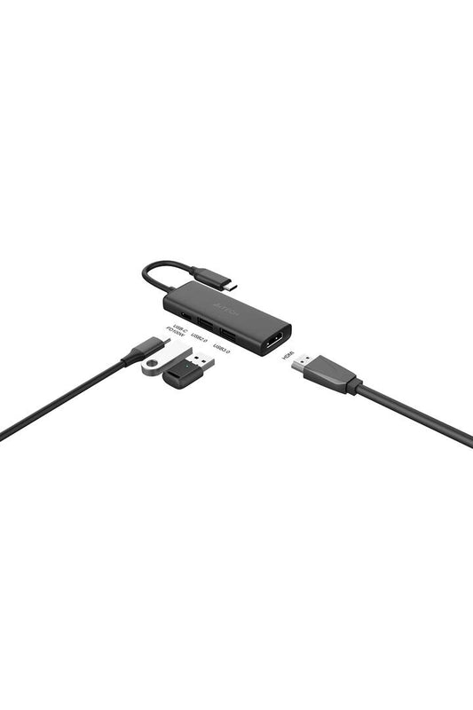Image of Electronics Accessories. Productname: A4Tech DST-40C Ash Grey 4-Port USB-C 4K Docking Station in Ash Grey colour by brand - A4Tech