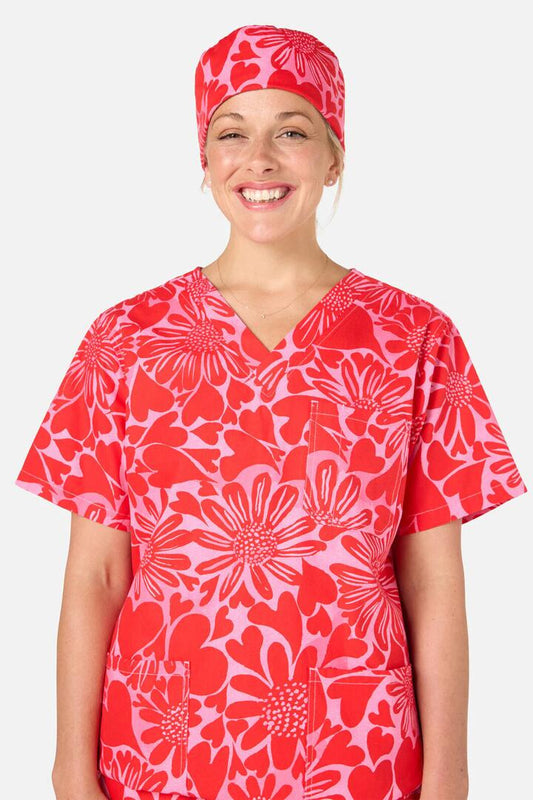 Image of Hats. Productname: Painted Love Scrub Hat in Red colour by brand - Gorman