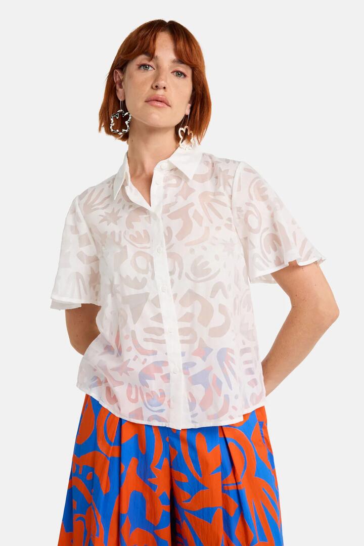 Image of Shirts. Product name - Firecracker Burnout Shirt in White colour by brand - Gorman