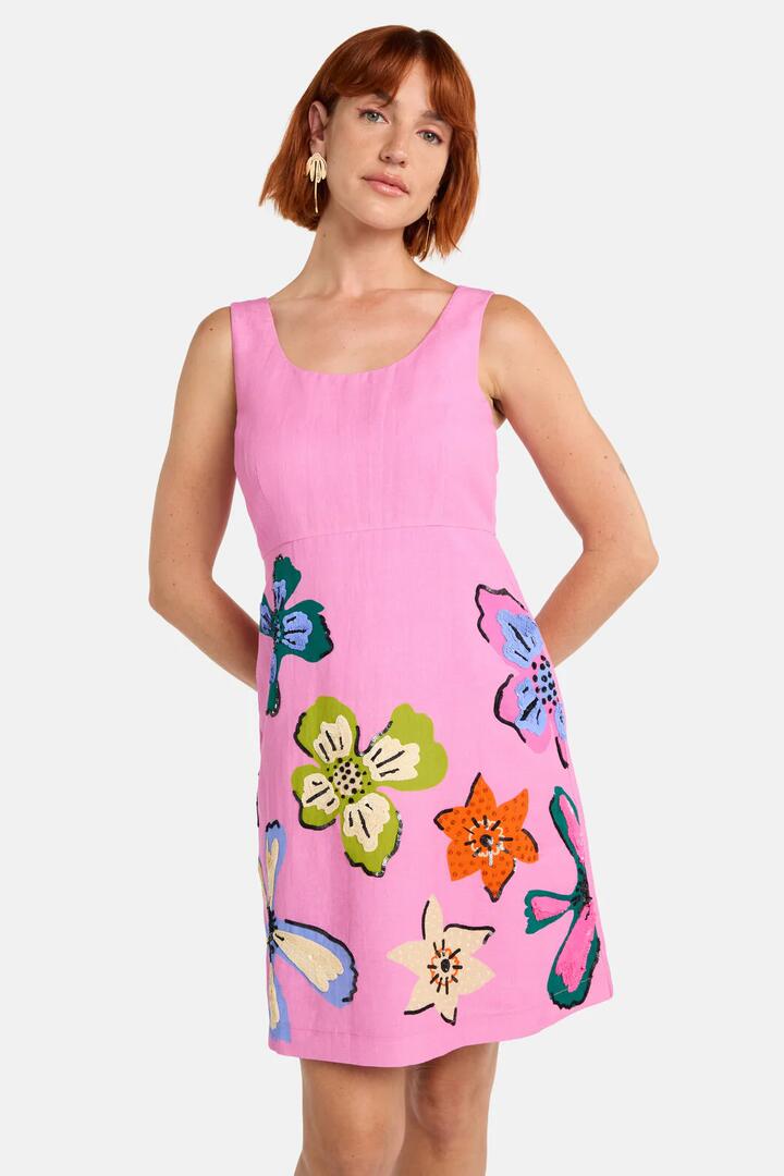 Image of Dresses. Product name - Smell The Flowers Shift Dress in Pink colour by brand - Gorman