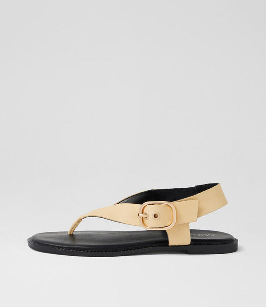 Image of Sandals. Productname: Emoto Butter Leather Thongs in Butter colour by brand - MIDAS