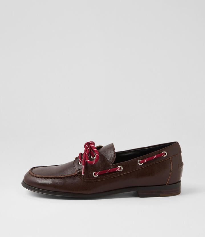 Image of Flats. Product name - Cimare Brown Leather Loafers in Brown colour by brand - MOLLINI
