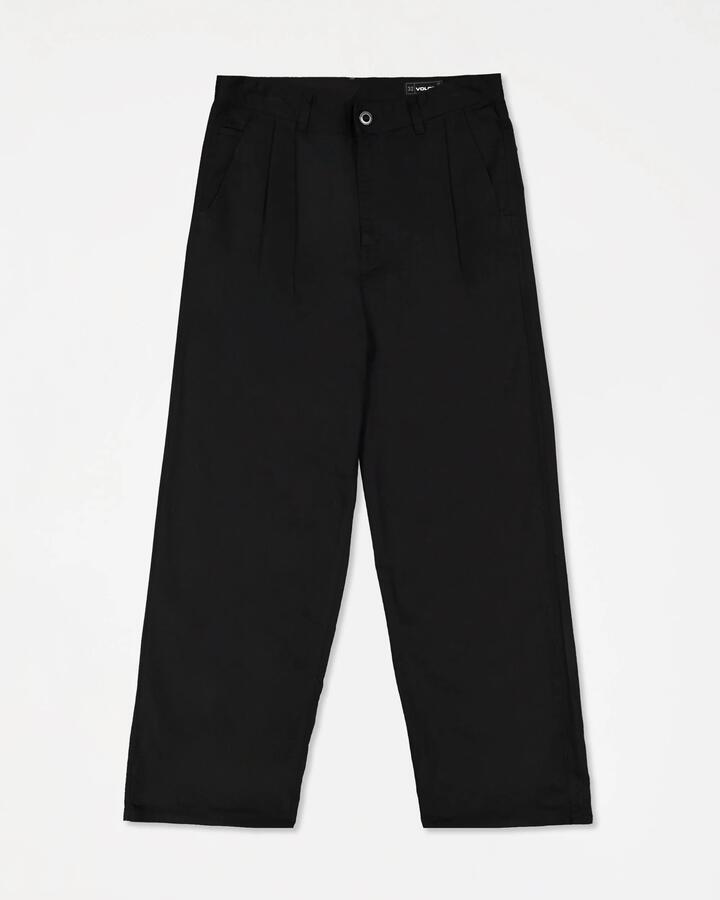 Image of Bags. Productname: volcom Mens Baggos Pleat Chinos Black - in Black colour by brand - Volcom