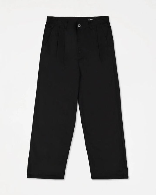 Image of Bags. Productname: volcom Mens Baggos Pleat Chinos Black - in Black colour by brand - Volcom