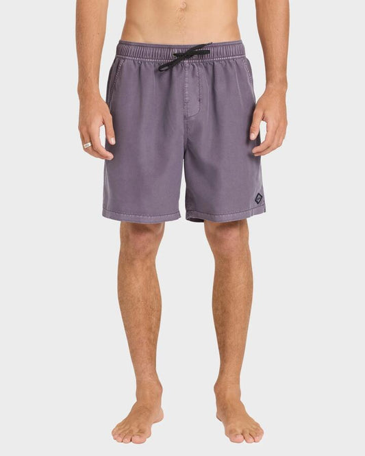 Image of Swimwear. Product name - Billabong Mens All Day Overdyed Layback 17" Boardshorts Steel Purple in Steel Purple colour by brand - Billabong