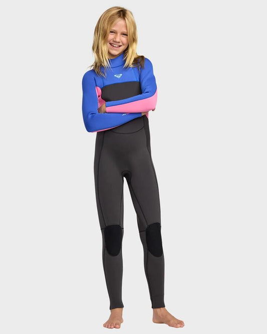 Image of a model wearing Tops. Productname: roxy Girls 8-16 3/2Mm Prologue Backzip Wetsuit Cobalt - in Cobalt colour by brand - Roxy