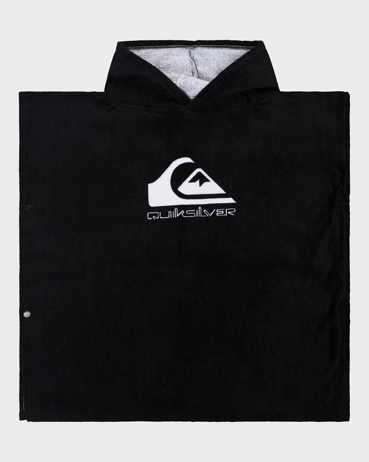 Image of Towels. Product name - Quiksilver Boys 2-7 Hoody Hooded Towel Black in Black colour by brand - Quiksilver