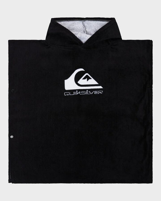 Image of Towels. Product name - Quiksilver Boys 2-7 Hoody Hooded Towel Black in Black colour by brand - Quiksilver