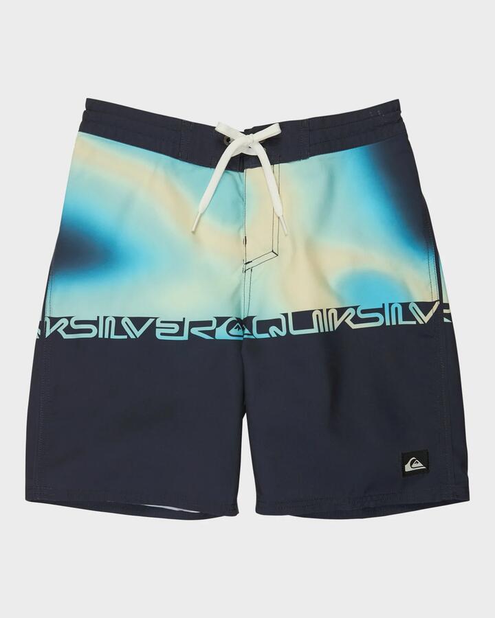 Image of Swimwear. Product name - Quiksilver Boys 8-16 Everyday Half 17" Boardshorts Dark Navy Wordblock in Dark Navy Wordblock colour by brand - Quiksilver