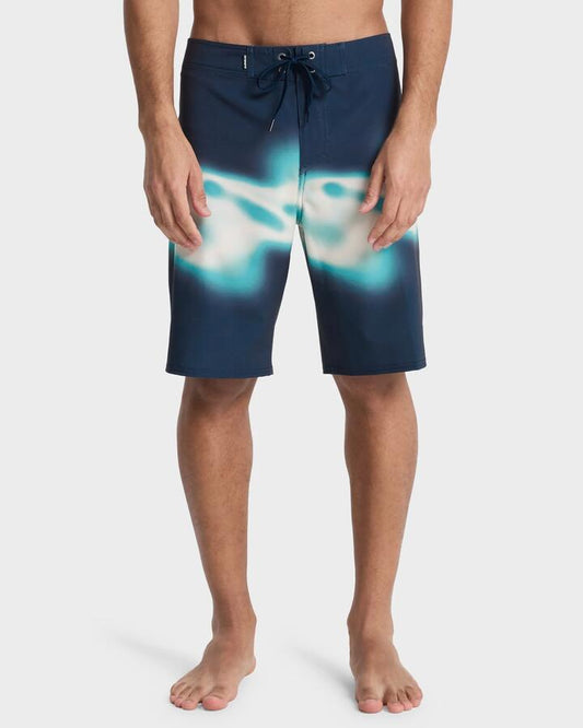 Image of Swimwear. Product name - Quiksilver Mens Surfsilk Straight 20" Boardshorts Dark Navy Thermo Stripe in Dark Navy Thermo Stripe colour by brand - Quiksilver