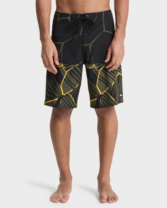 Image of Swimwear. Productname: quiksilver - Mens Surfsilk Straight 20" Boardshorts - Grape Leaf Natural Block - in Grape Leaf Natural Block colour by brand - quiksilver