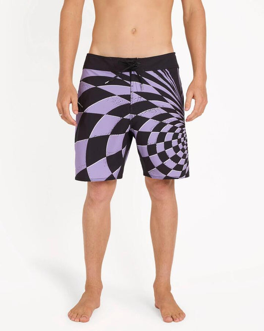 Image of Swimwear. Productname: volcom Mens Spiral Mod 19" Boardshorts Violet - in Violet colour by brand - Volcom