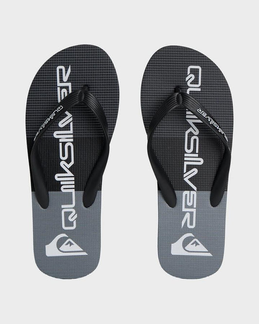 Image of Sandals. Productname: quiksilver - Mens Moncata Art Thongs - Grey/Grey/Black - in Grey/Grey/Black colour by brand - quiksilver