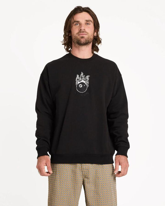 Image of Accessories. Product name - Volcom Mens Fa Seth Conboy Crew Neck Black in Black colour by brand - Volcom