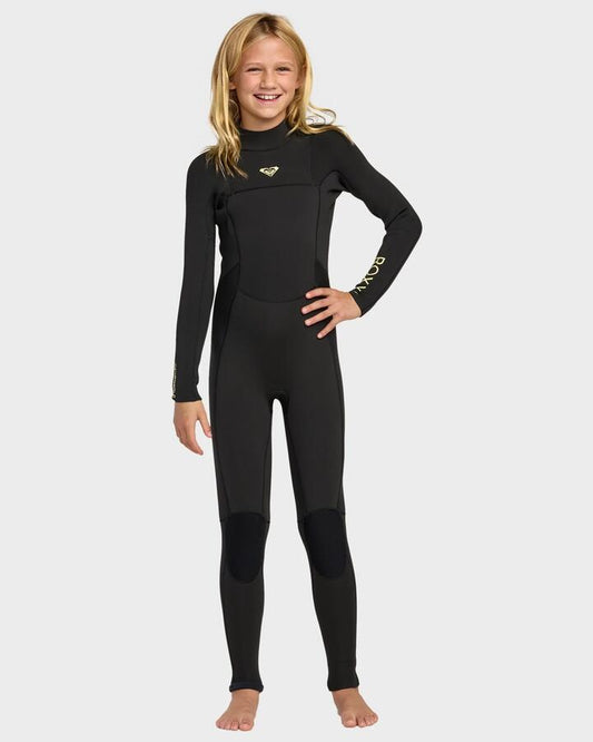 Image of a model wearing Tops. Productname: roxy Girls 8-16 4/3Mm Prologue+ Backzip Wetsuit Black - in Black colour by brand - Roxy
