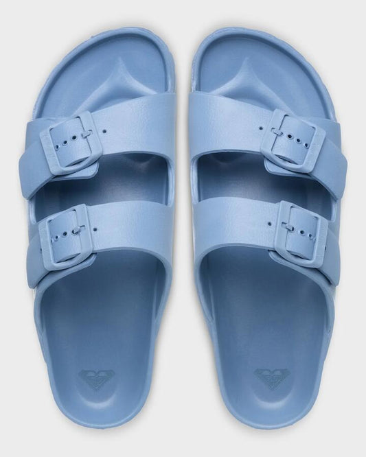 Image of Slippers. Product name - Roxy Womens Kattie Slides Rain Washed in Rain Washed colour by brand - Roxy