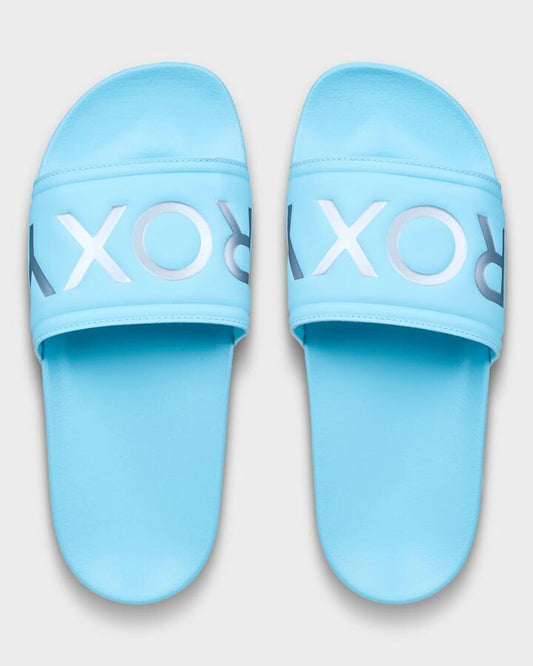 Image of Slippers. Productname: roxy Womens Slippy Ii Slides Tanager Turquoise - in Tanager Turquoise colour by brand - Roxy