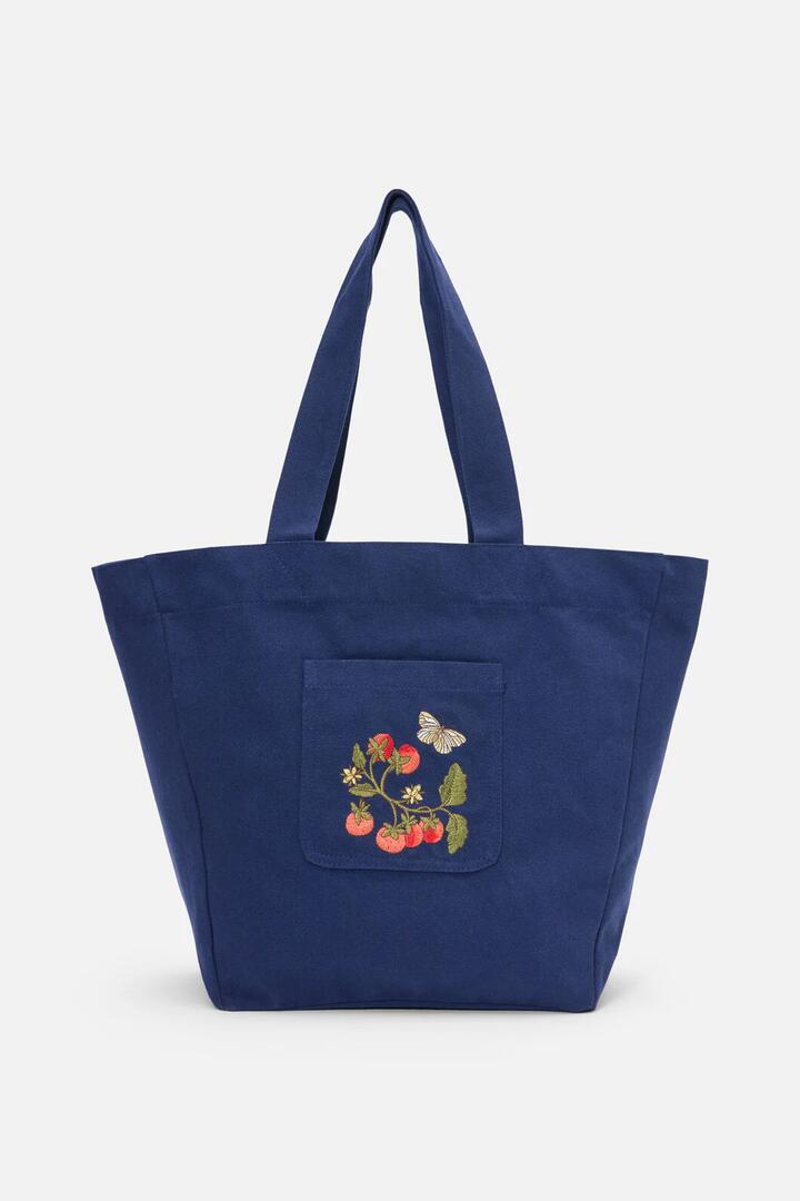 Image of Bags. Productname: Tomato and Moth Canvas Tote in Navy colour by brand - Princess Highway
