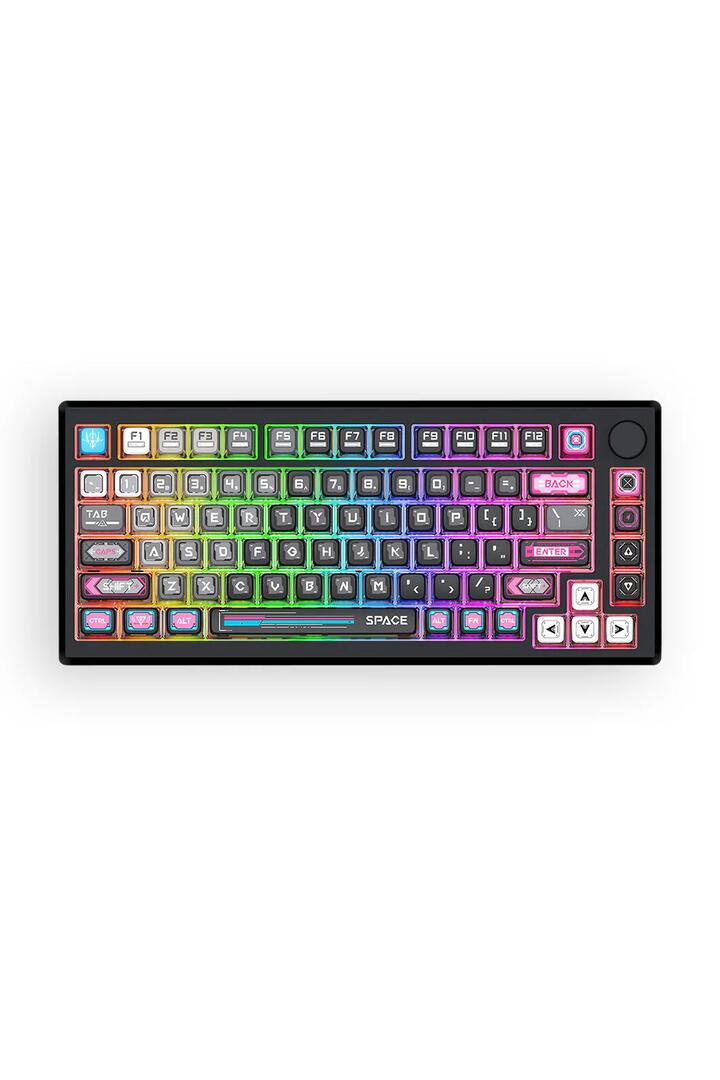 Image of Electronics Accessories. Productname: Redragon K732MC RGB Pro Uranus Pro Black TKL Aluminium Gasket Wireless Mechanical Keyboard in Black colour by brand - REDRAGON