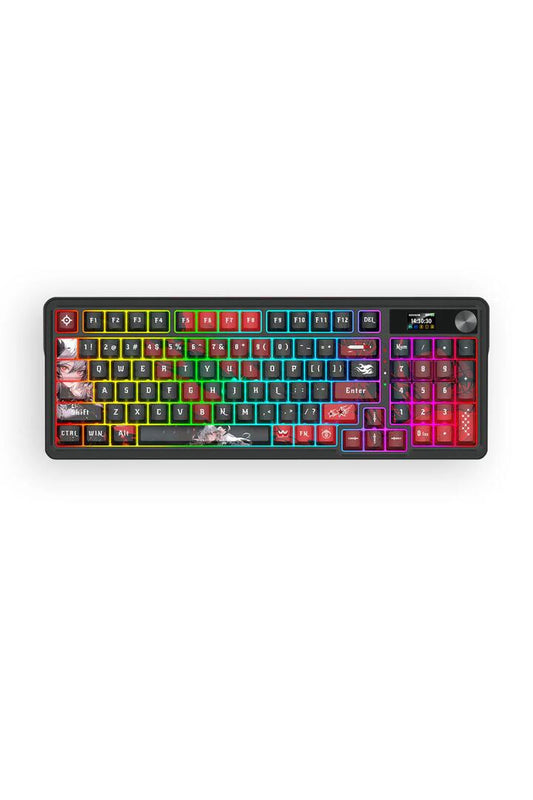 Image of Computer Accessories. Productname: Redragon K719AK RGB Pro Artemis Pro Black LCD Gasket Wireless Mechanical Keyboard in Black colour by brand - REDRAGON