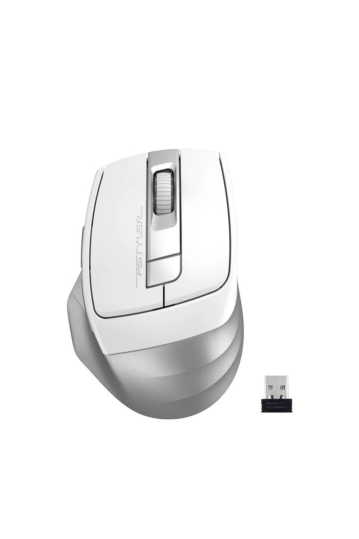 Image of Electronics Accessories. Productname: A4Tech FB35CS Icy White Full-Size Silent Dual-Mode Wireless Mouse in Icy White colour by brand - A4Tech