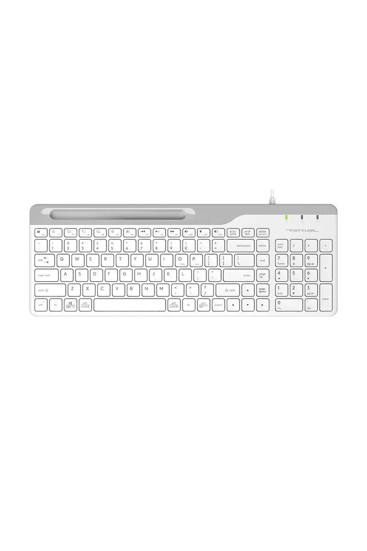 Image of Electronics Accessories. Productname: A4Tech FK25 White TKL 2-Section Multimedia Wired Keyboard in White colour by brand - A4Tech