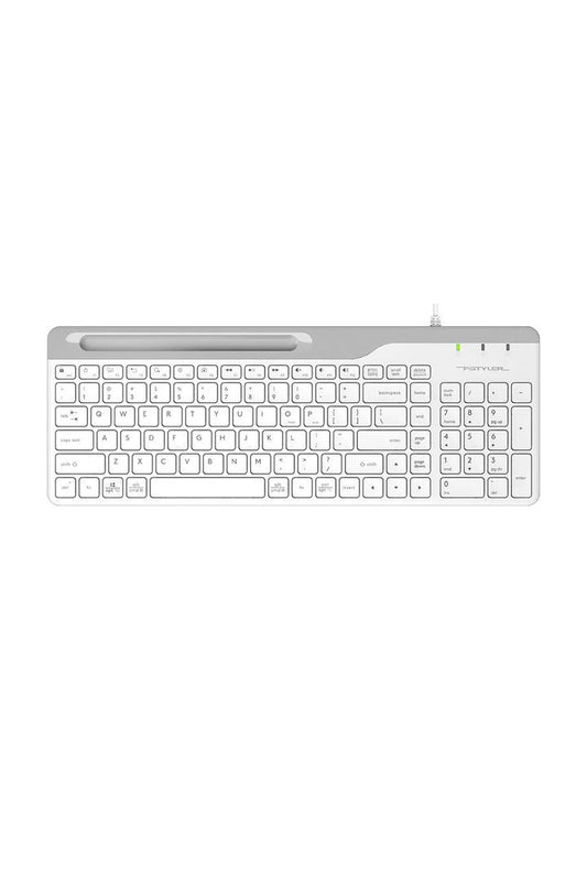 Image of Electronics Accessories. Productname: A4Tech FK25 White TKL 2-Section Multimedia Wired Keyboard in White colour by brand - A4Tech