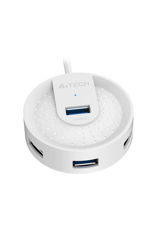 Image of Electronics Accessories. Productname: A4Tech HUB-30 White 4-Port USB 3.0 High-Speed Charging Hub in White colour by brand - A4Tech